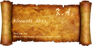 Kövesdi Aliz névjegykártya